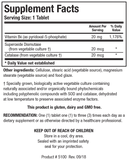 Biotics Research B6 Phosphate P-5-P 100정 성분표