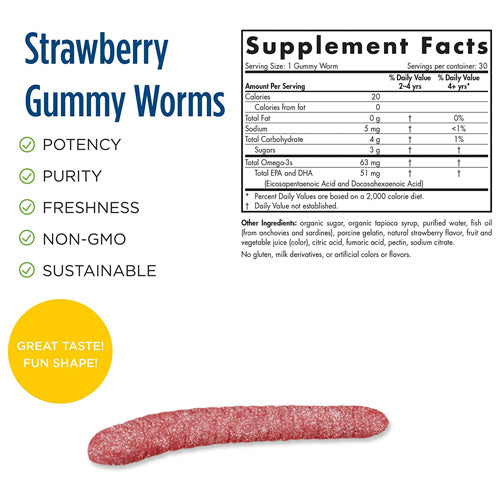 Nordic Omega-3 Gummy Worms(노딕 오메가 츄어블 거미) - OPTVITAMIN